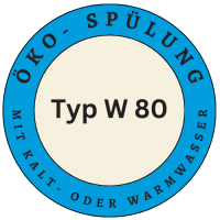Eco flushing for minimum water consumption with cold or warm water from the operators mains for type W 80