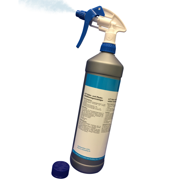 LCT Solar and Photovoltaic Panel System Cleaner 1 liter size,1 liter with a safety spray head