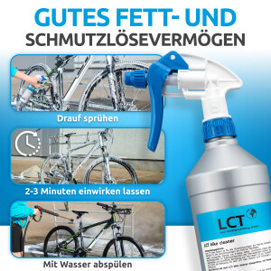 LCT Bike Cleaner – Fahrradreiniger für Kette, Rahmen & mehr | Nachfüllbar & umweltschonend | 1000 ml Sprühflasche