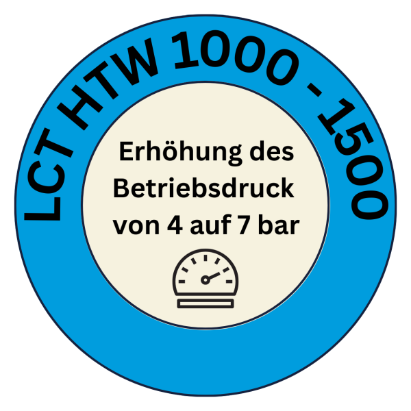 Erhöhung des Betriebsdrucks von 4 auf 7 bar, inkl. Sanftanlauf, LCT- HTW 1000 bis 1500