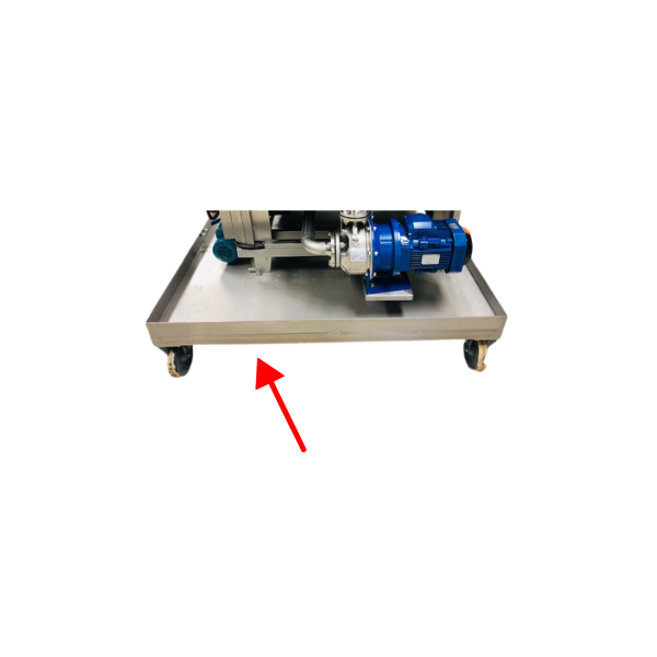 Auffangwanne aus Edelstahl mit 2 Lenk- und Bockrollen für LCT-HTW-1200